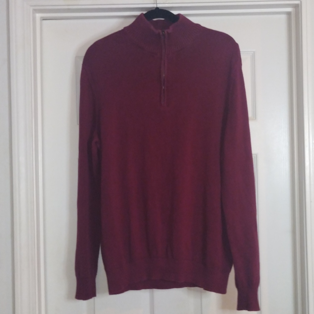 JA John Ashford‎ Men's 3/4 zip up pullover top 100% cotton Size Large